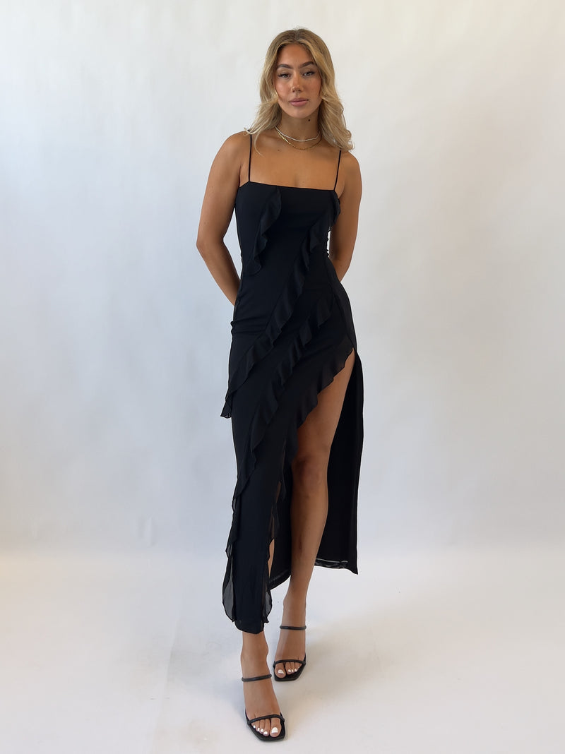 Greta Midi Dress - Black