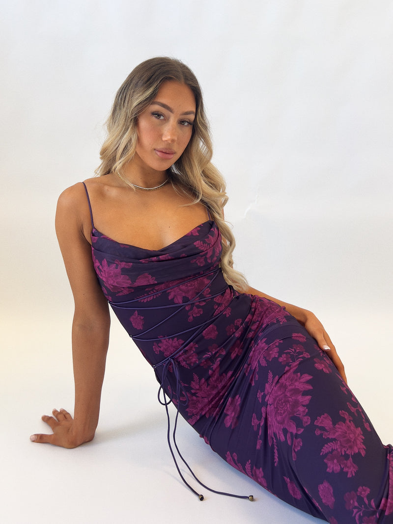 Blossom Maxi Dress - Grape
