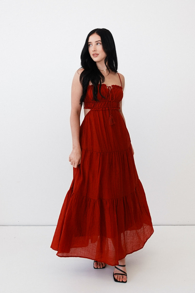 Rochelle Midi Dress - Red