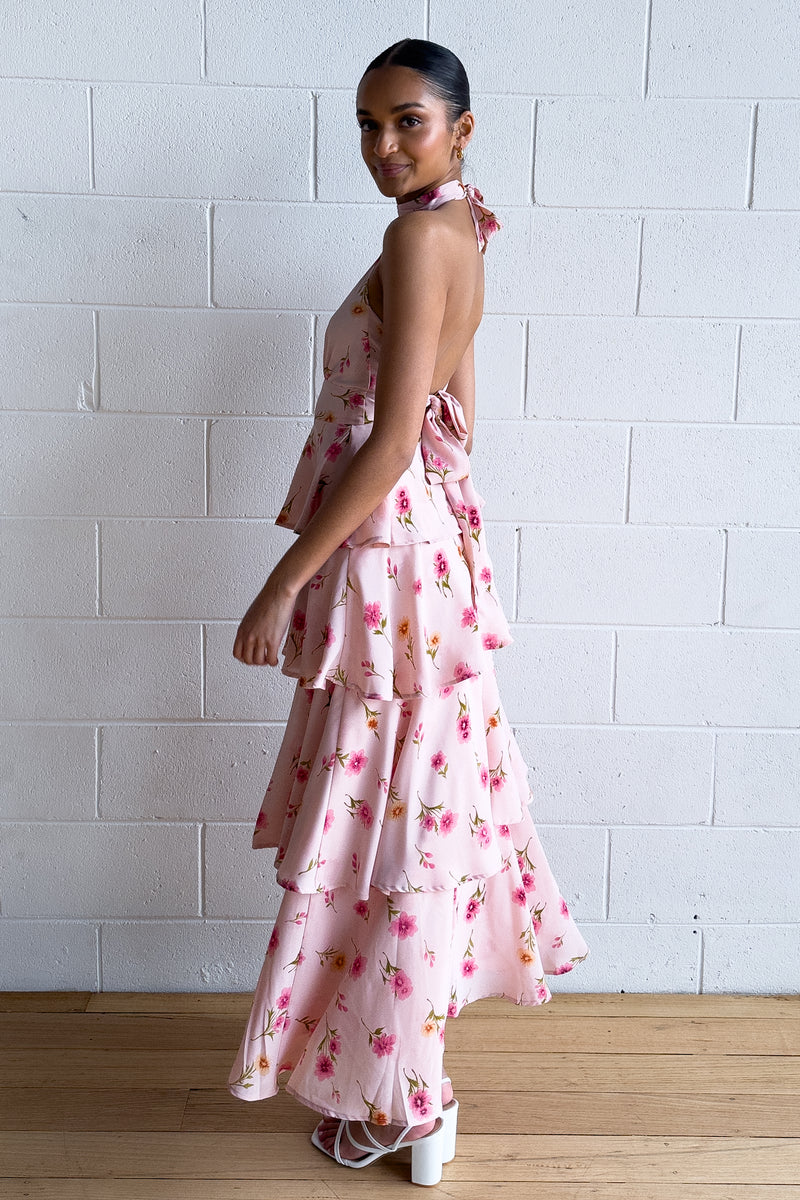 Anna Floral Maxi Dress - Pink