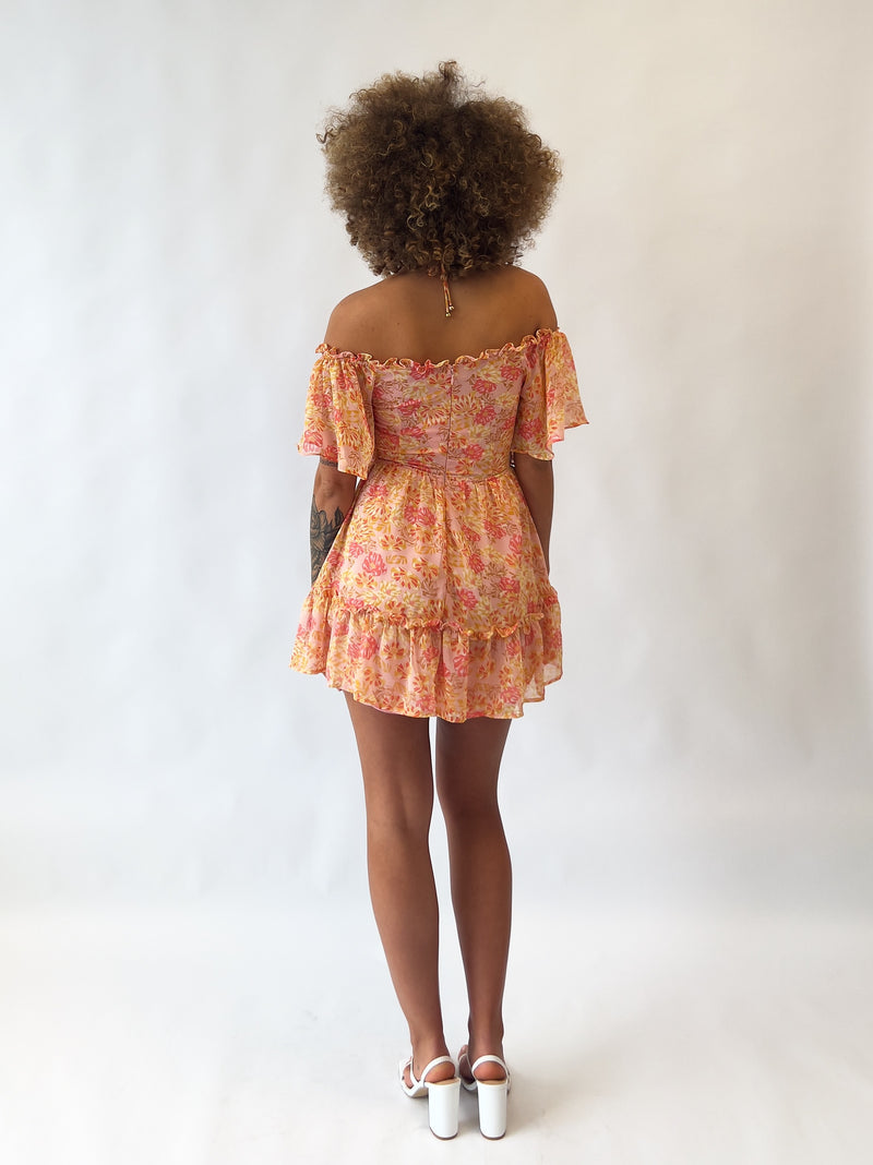 Melissa Floral Mini Dress - Pink