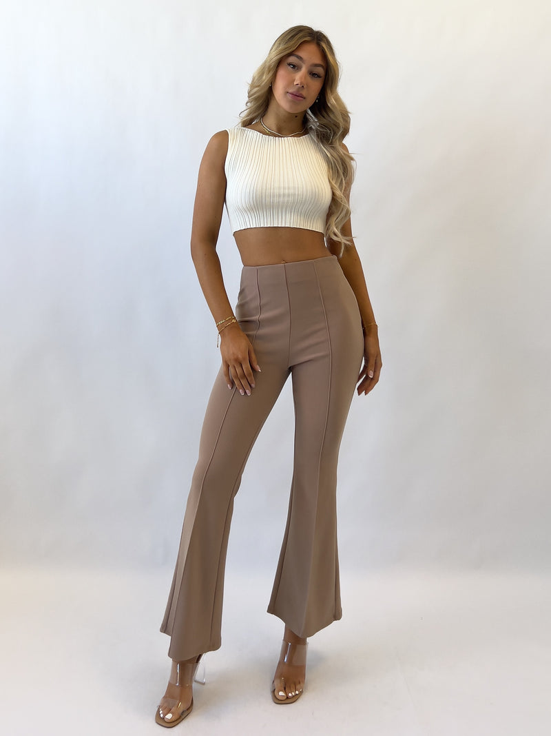 Harper Flared Pants - Beige