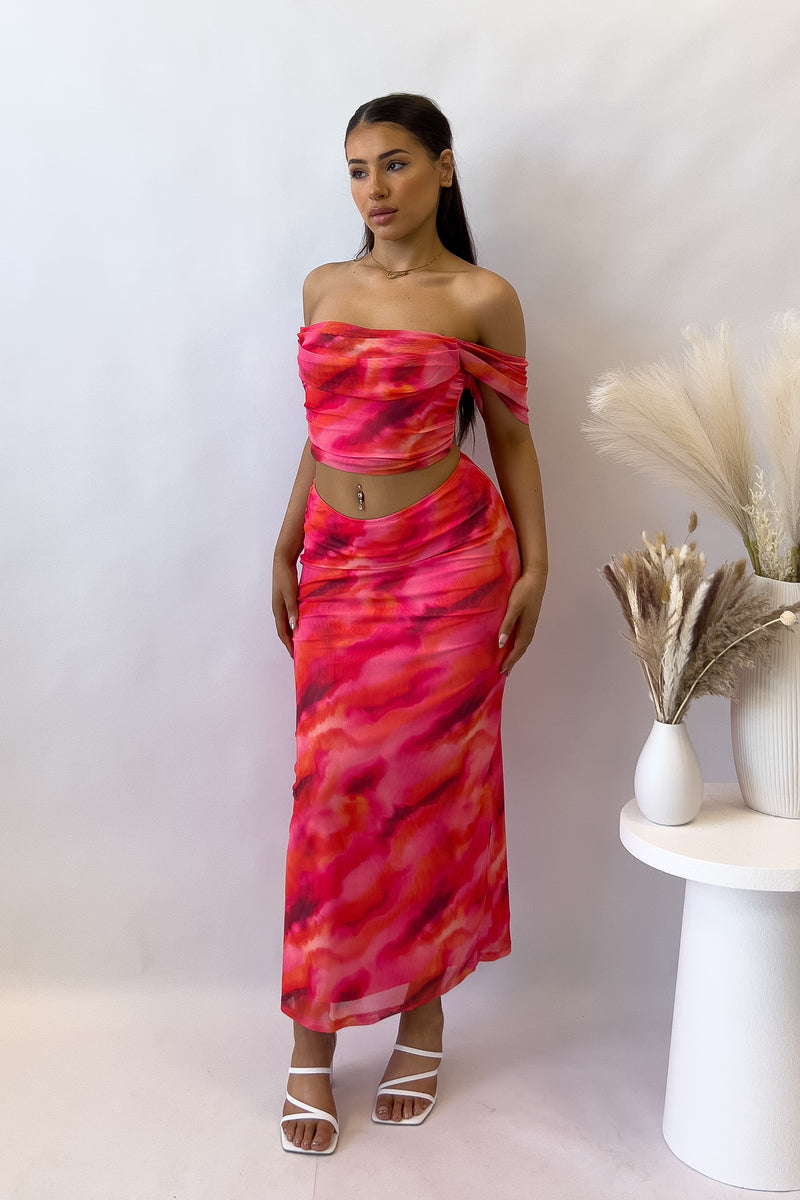 Agatha Two Piece Set - Pink/Red