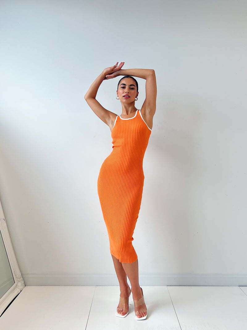 Wanda Midi Dress - Orange
