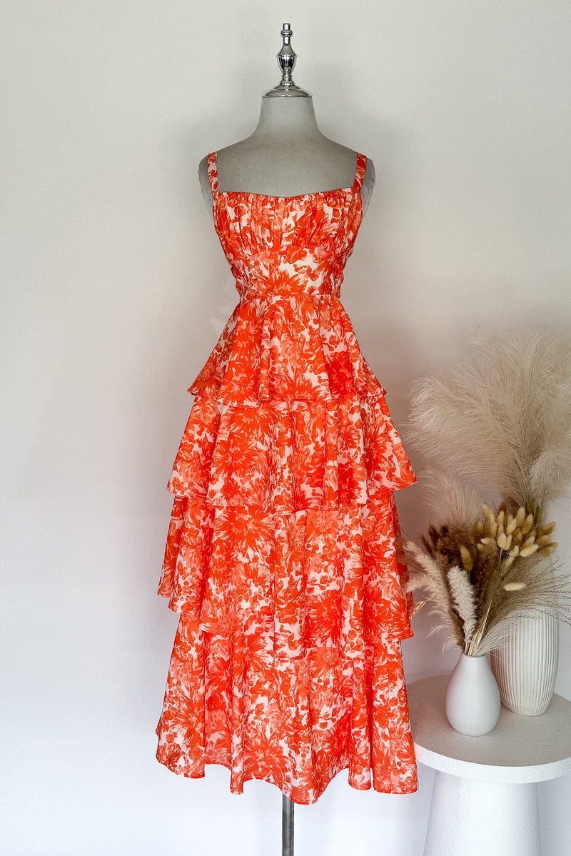 Darcy Floral Maxi Dress - Orange