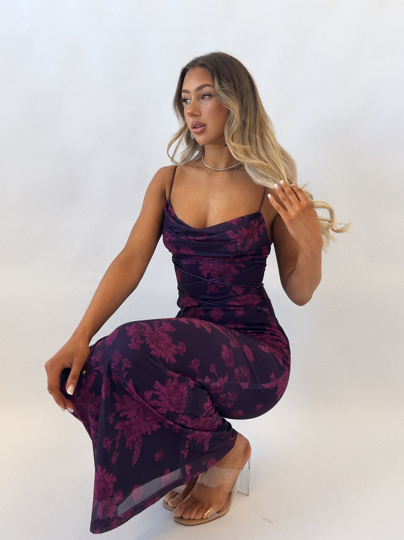 Blossom Maxi Dress - Grape