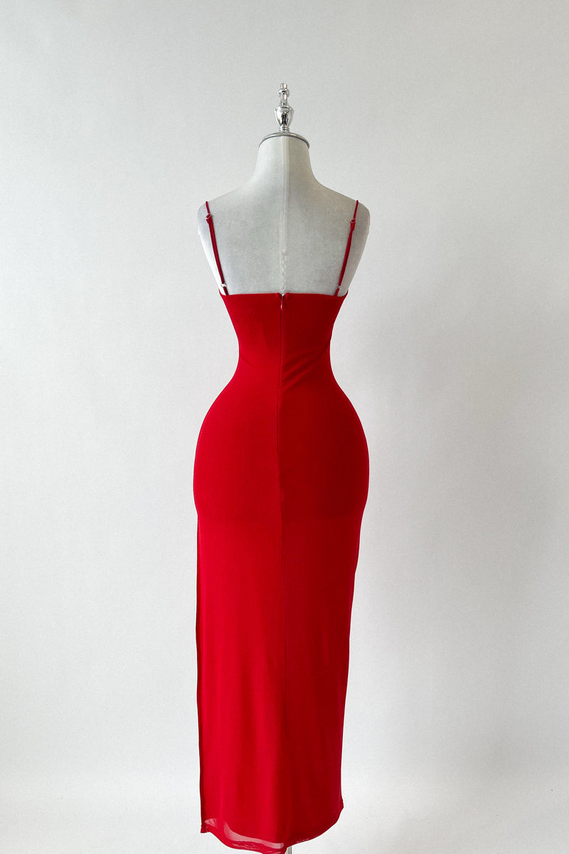 Greta Midi Dress - Red