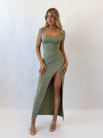 Polly Midi Dress - Khaki