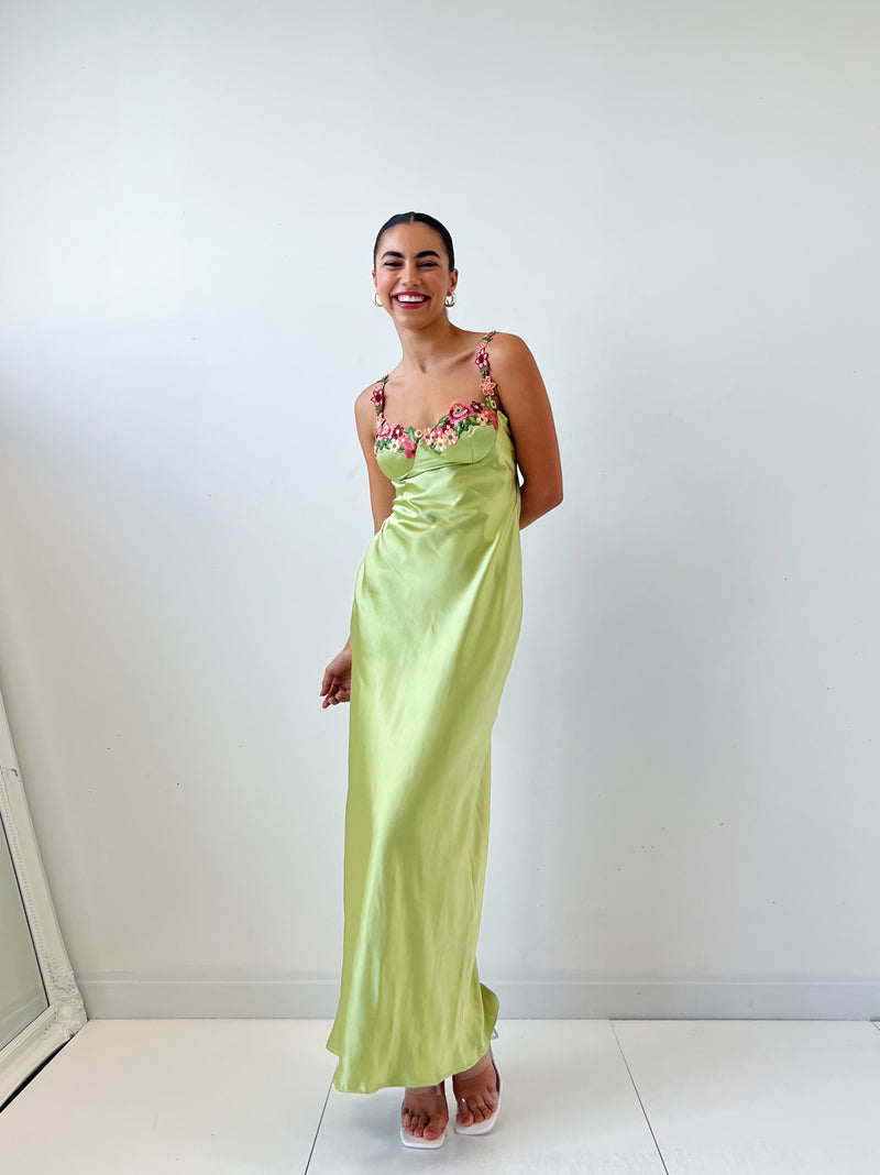 Tiana Midi Dress - Lime