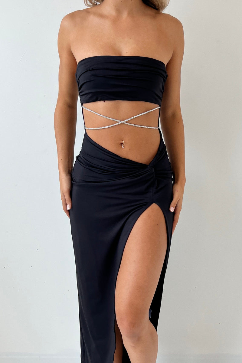 Kairi Midi Dress - Black