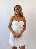 Rosette Mini Dress - White
