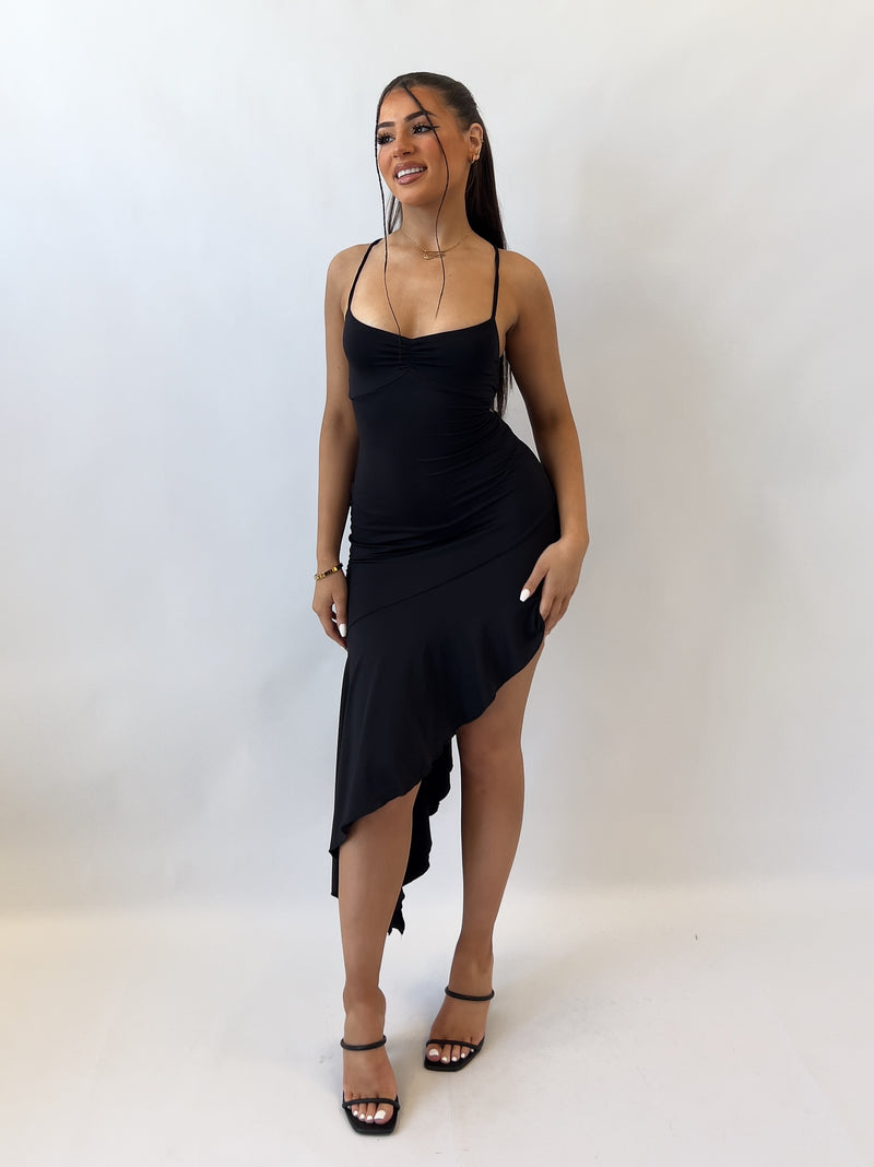 Fleur Midi Dress - Black