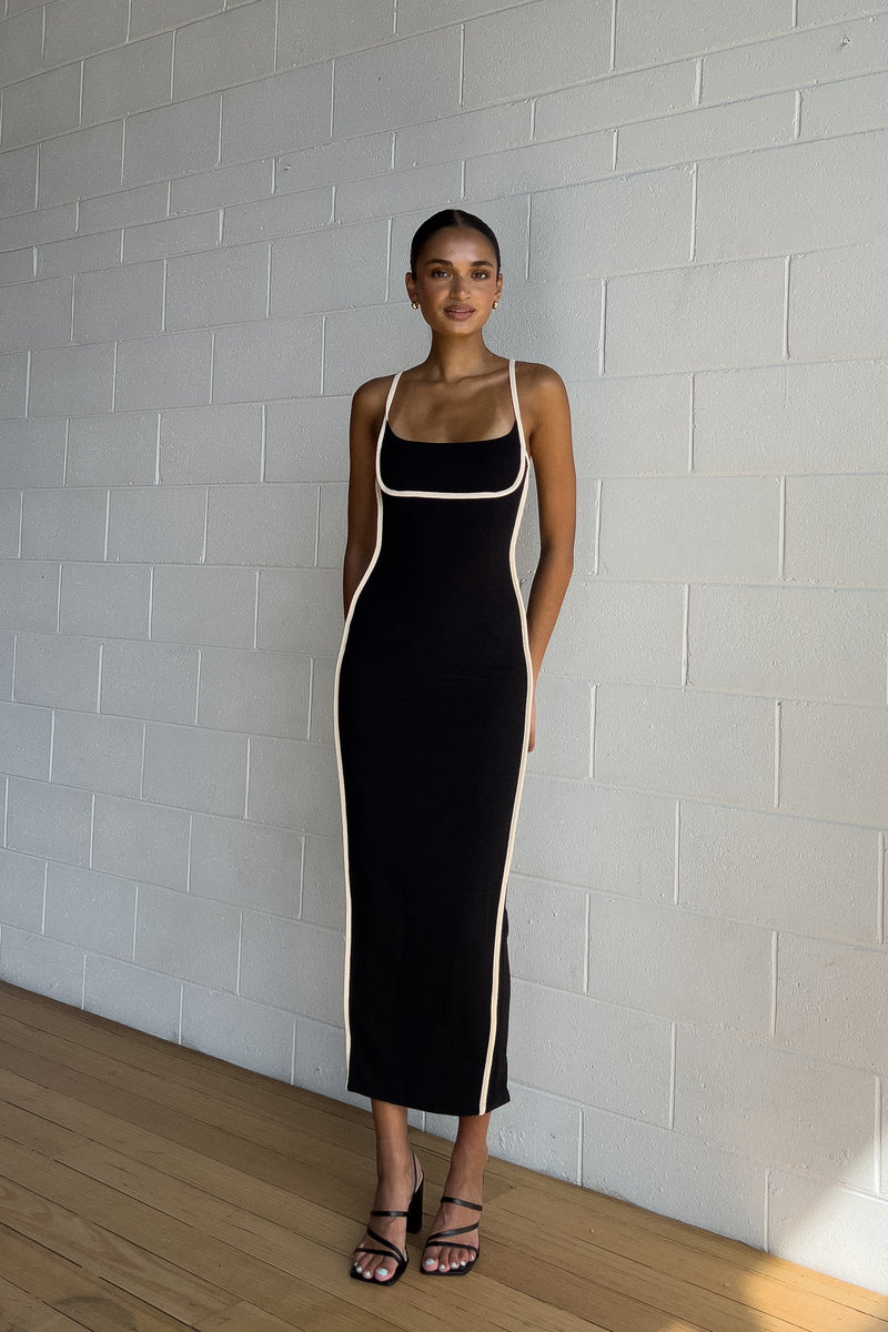 Kienna Midi Dress - Black