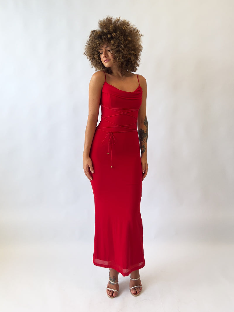 Evangeline Maxi Dress - Red