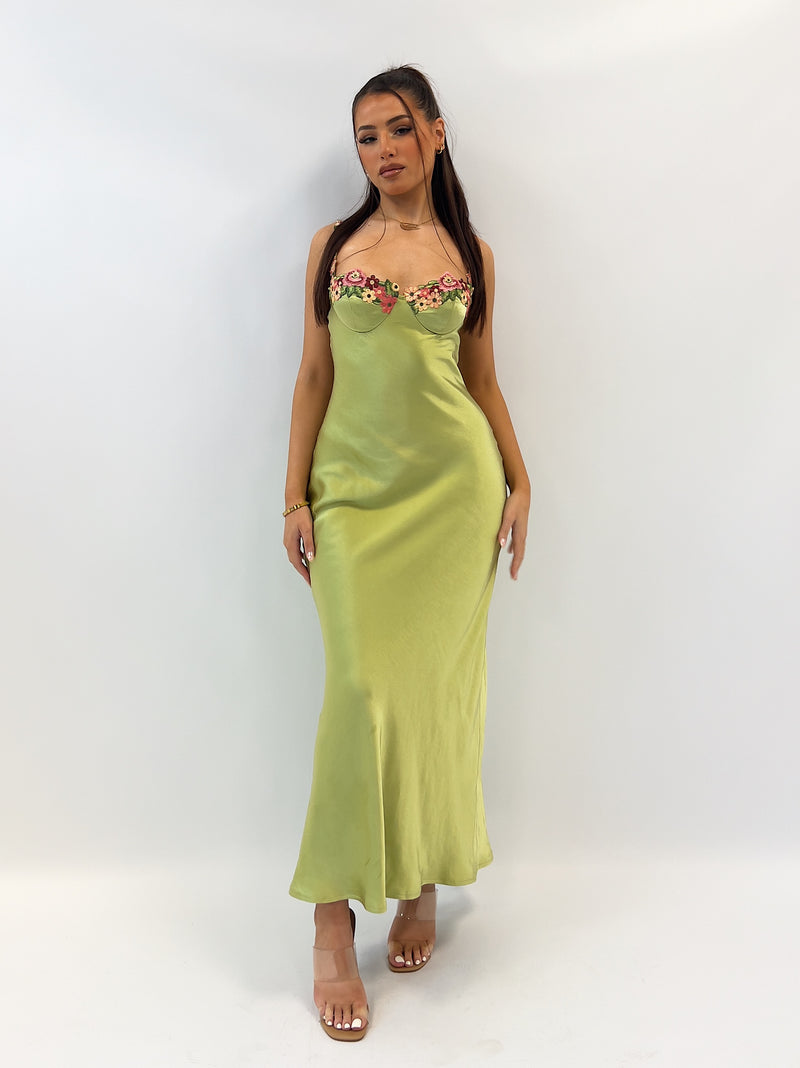 Tiana Midi Dress - Lime