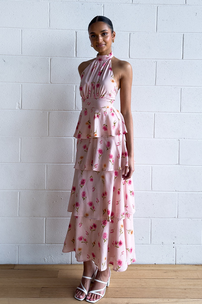 Anna Floral Maxi Dress - Pink