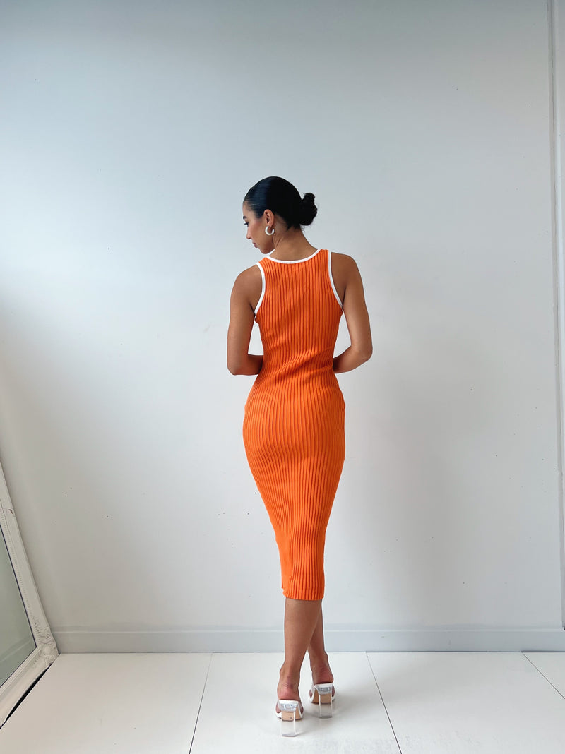 Wanda Midi Dress - Orange