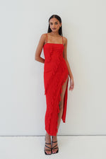 Greta Midi Dress - Red