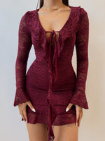 Felicia Mini Dress - Wine