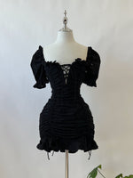 Amelia Floral Mini Dress - Black