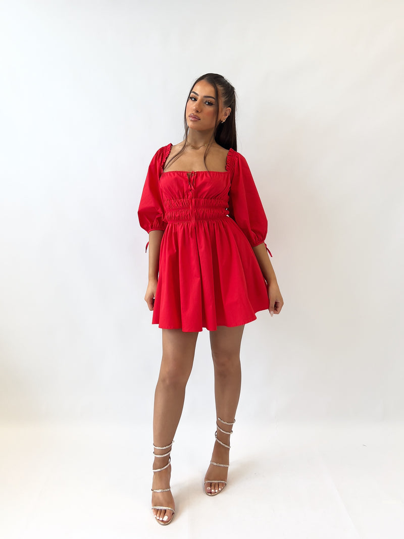 Edena Mini Dress - Red