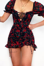 Diana Mini Dress - Red Florals
