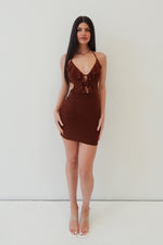 Elsie Mini Dress - Brown