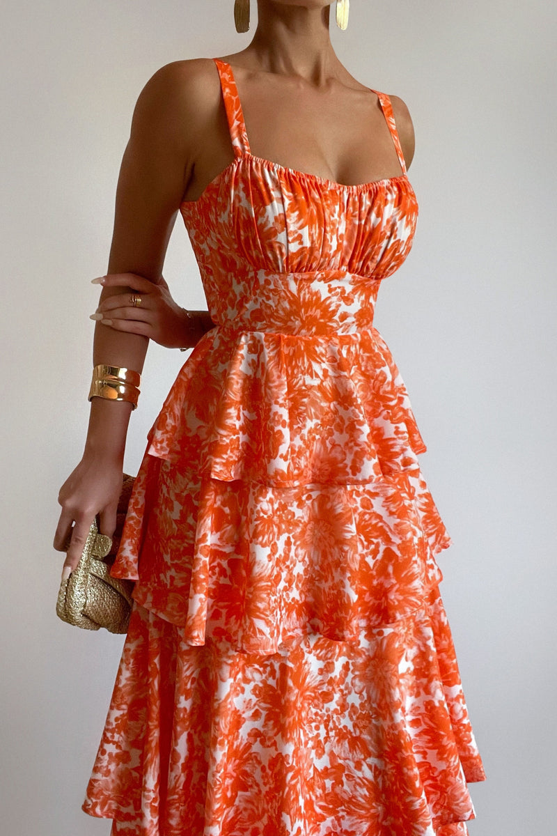 Darcy Floral Maxi Dress - Orange