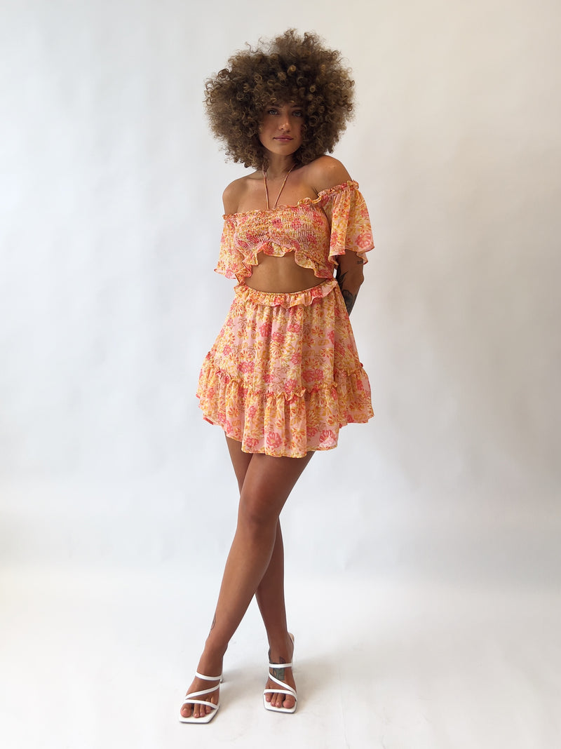 Melissa Floral Mini Dress - Pink