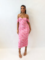 Lilia Midi Dress - Pink Florals