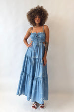 Rochelle Midi Dress - Blue/White