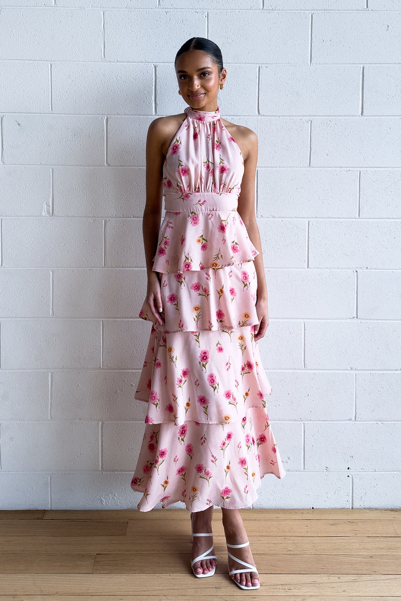 Anna Floral Maxi Dress - Pink