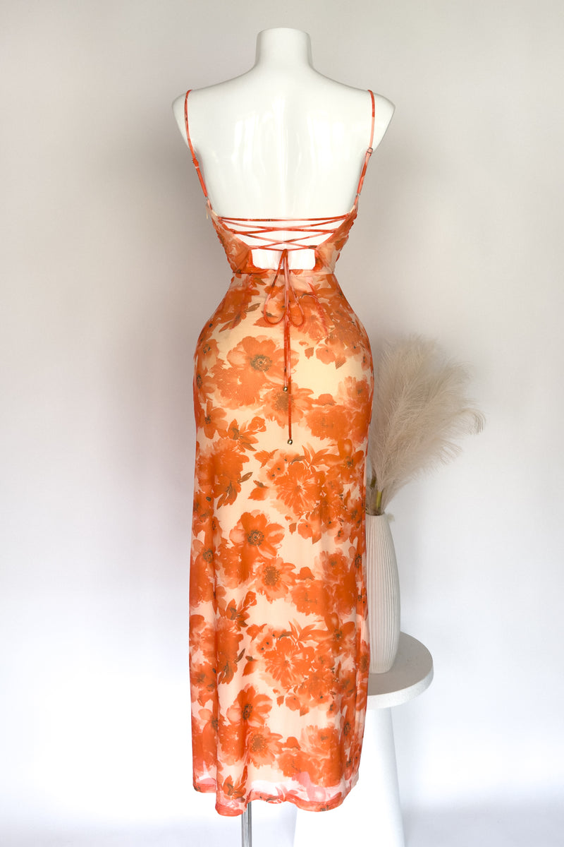 Bailey Floral Maxi Dress - Orange