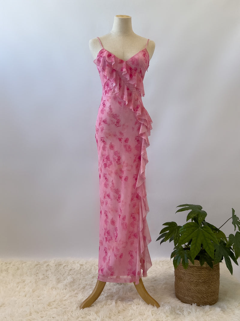 Abigail Midi Dress - Pink Florals
