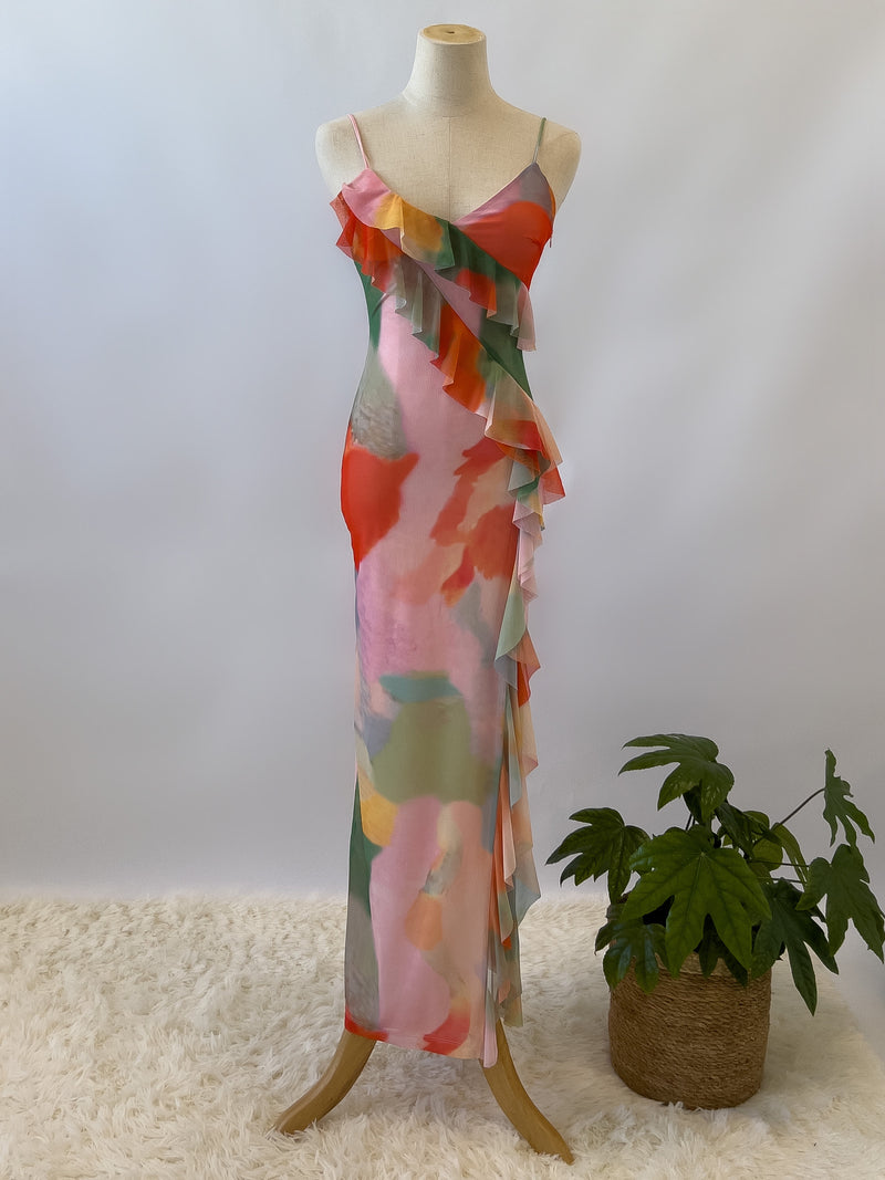 Abigail Midi Dress - Mixed Prints