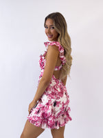 Coralie Floral Mini Dress - Pink