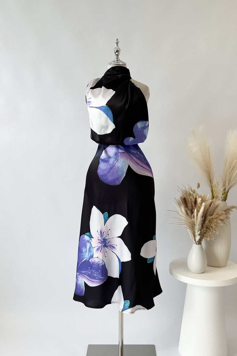 Natalia Maxi Dress - Black Florals