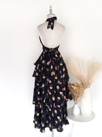 Anna Floral Maxi Dress - Black