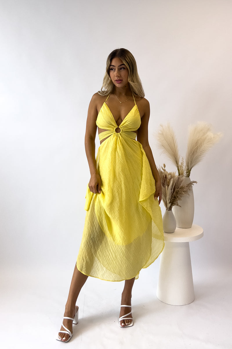 Ishara Midi Dress - Yellow