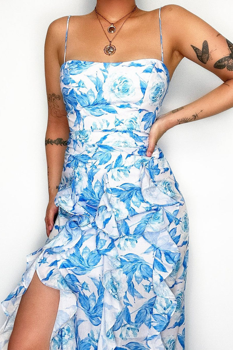 Cassidy Floral Maxi Dress - Blue