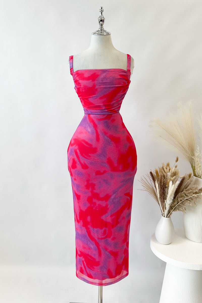 Adette Midi Dress - Pink