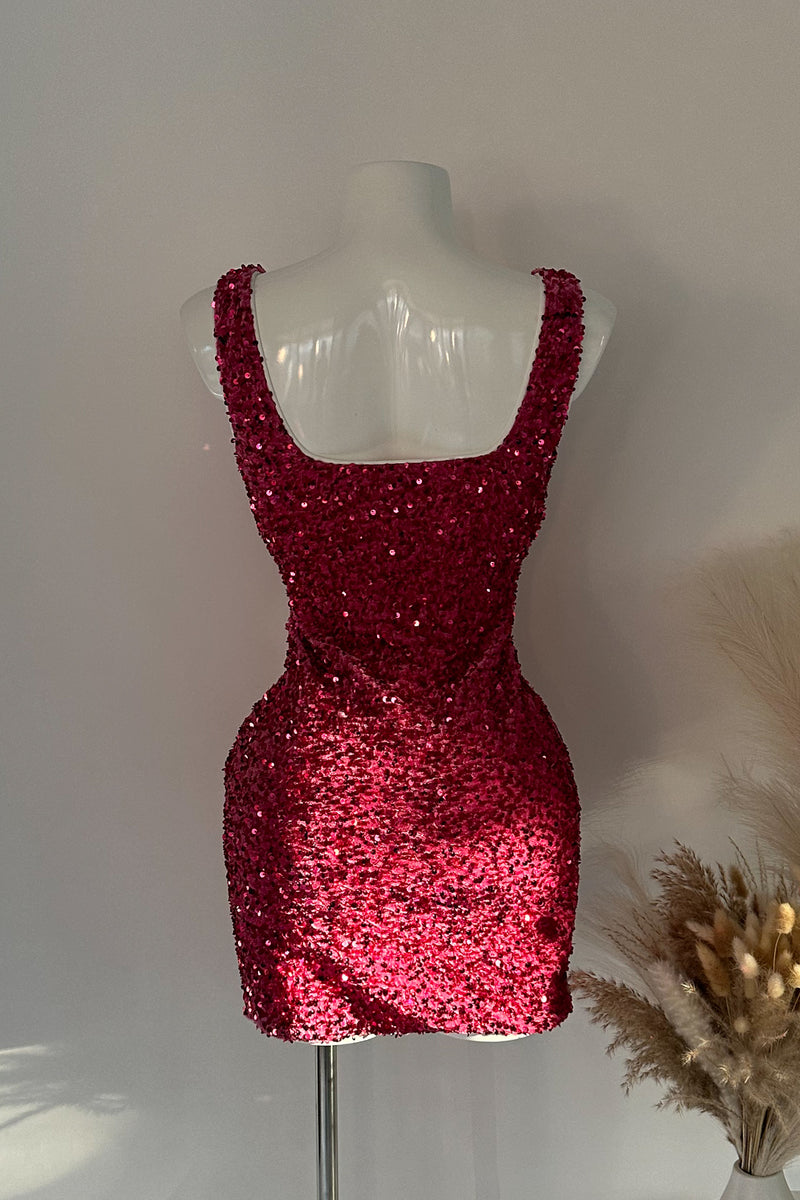 Pink Sequin Mini Dress - SAMPLE SALE