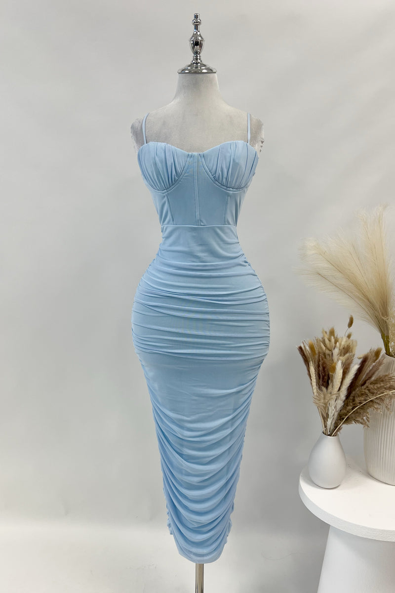 Anela Midi Dress - Blue