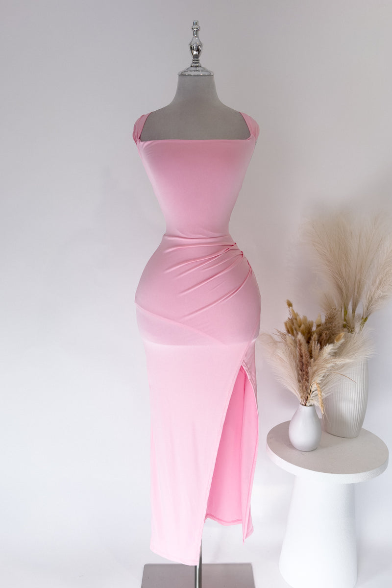 Polly Midi Dress - Pink