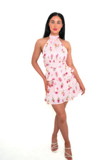 Anna Floral Mini Dress - Pink