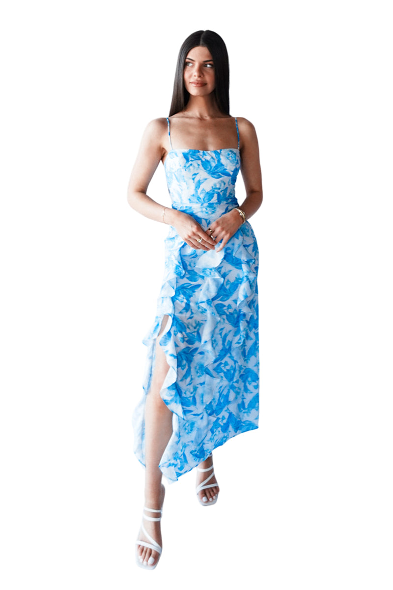 Cassidy Floral Maxi Dress - Blue