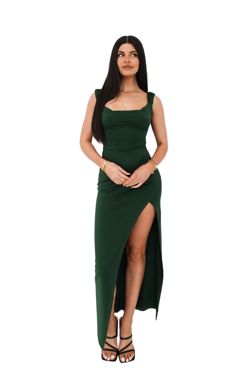 Polly Midi Dress - Teal Green