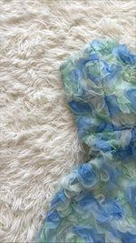 Rosette Mini Dress - Blue