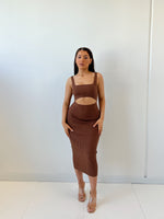 Zahara Midi Dress - Brown