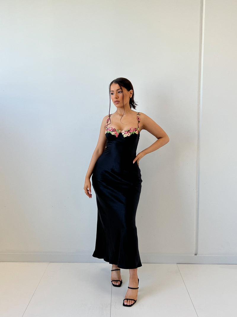 Tiana Midi Dress - Black